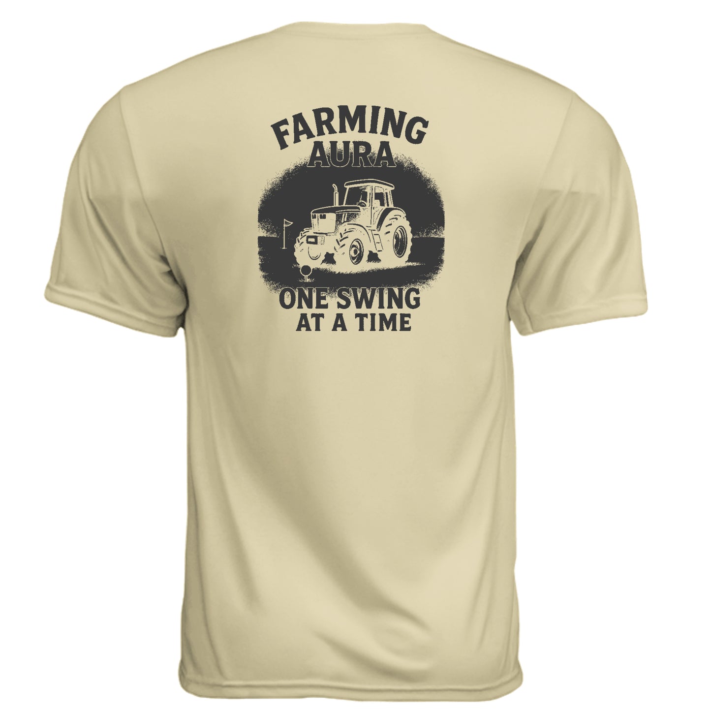 Aura Funny Golf Shirt – Moisture-Wicking Tee - Clubbage - Light Yellow Back