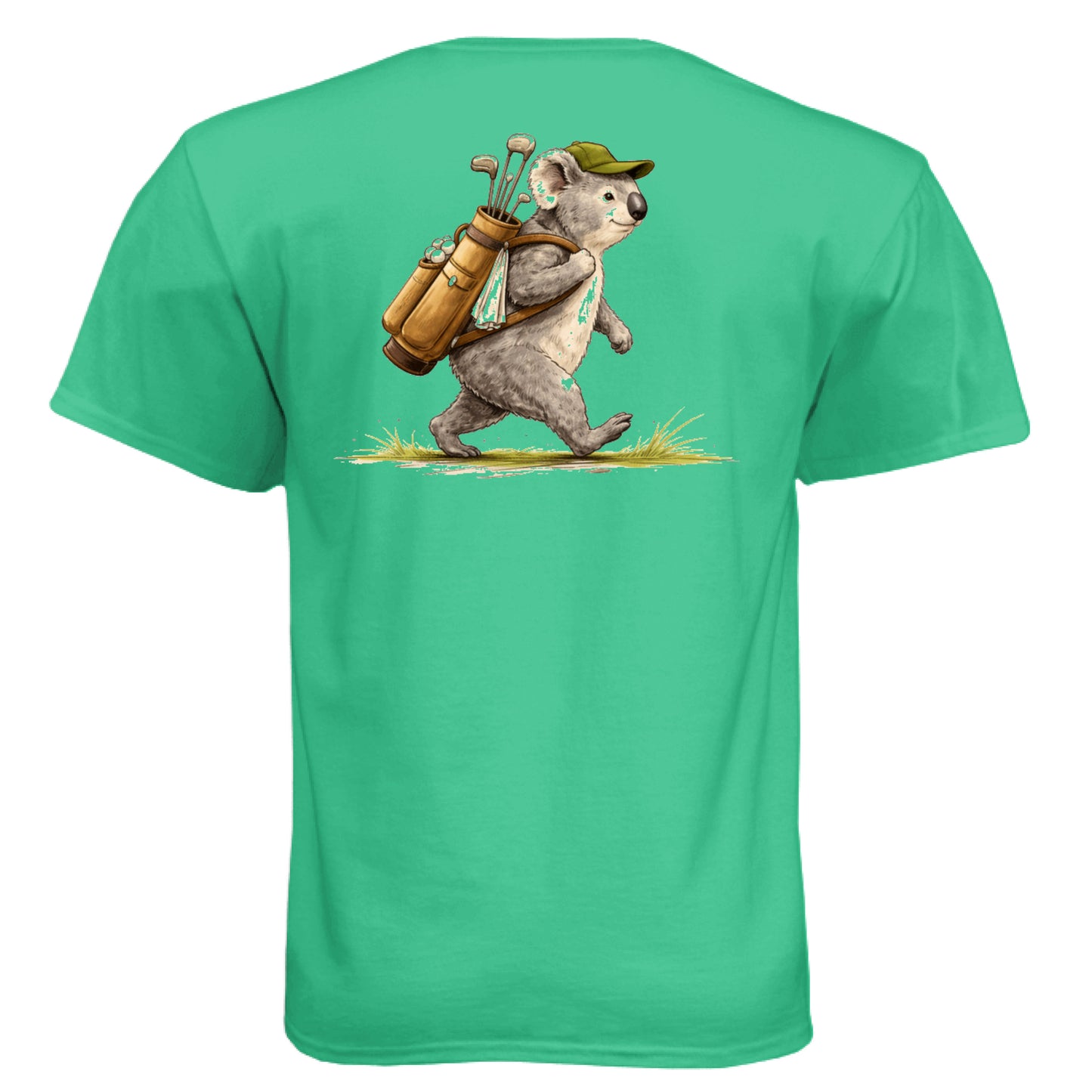 Koala Golf Graphic Tee – Soft Tri-Blend Tee back design from Clubbage