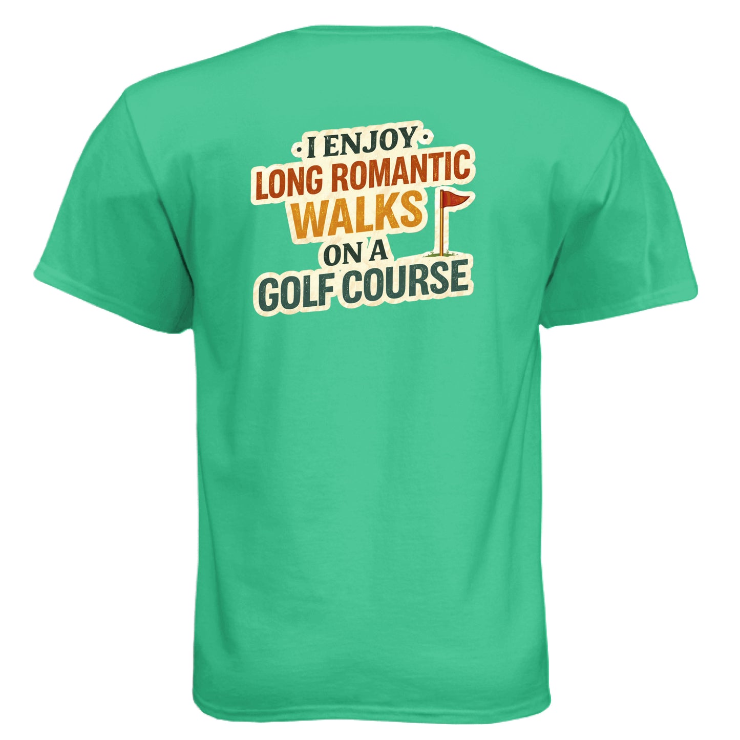 Romantic Walks Funny Golf Shirt – Soft Tri-Blend Tee back design from Clubbage