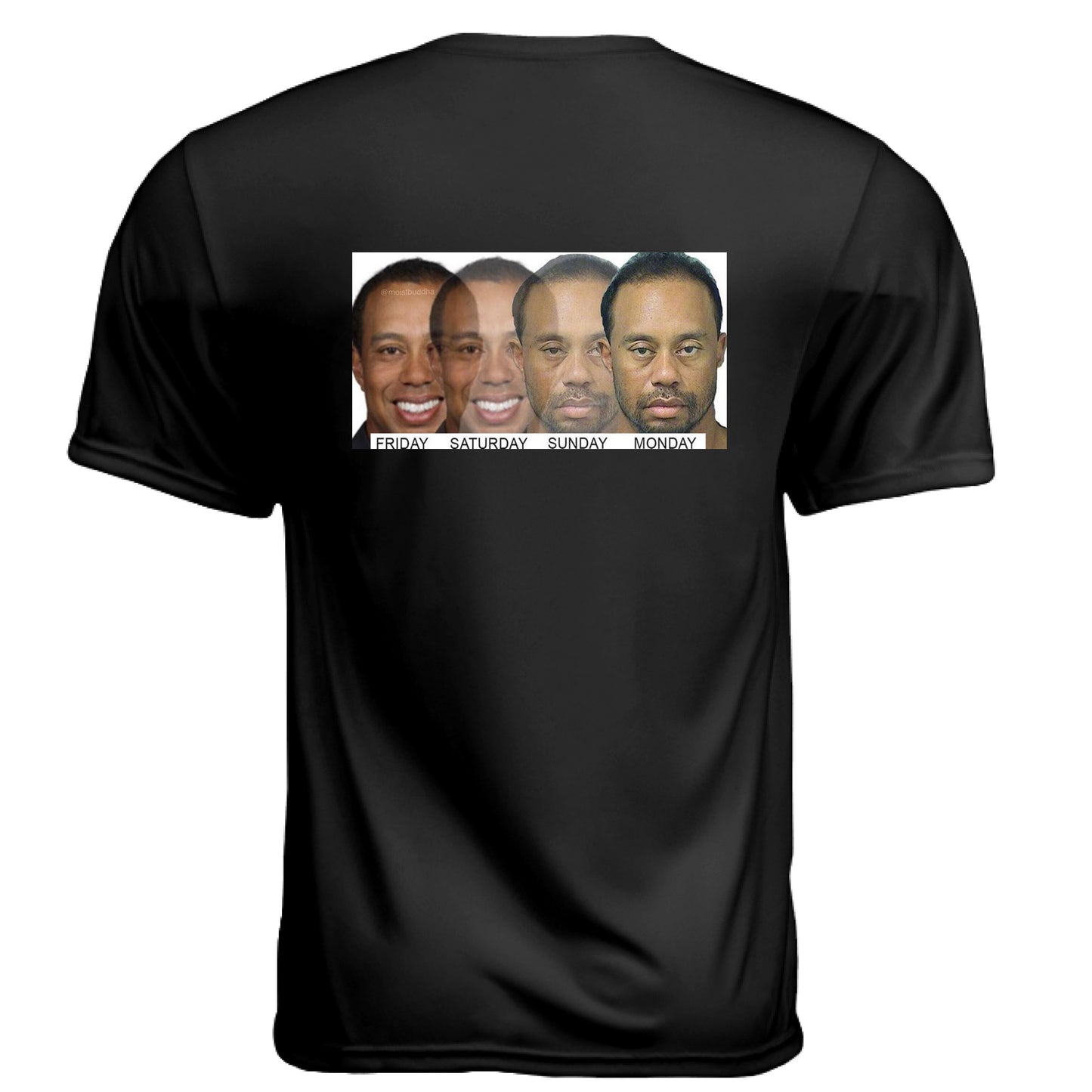 Meme Tiger Funny Golf Shirt – Moisture-Wicking Tee back design from Clubbage