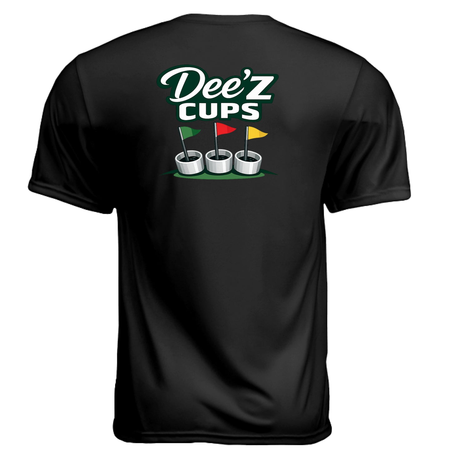 Deez Cups Mature Golf Humor Shirt – Moisture-Wicking Tee back design from Clubbage