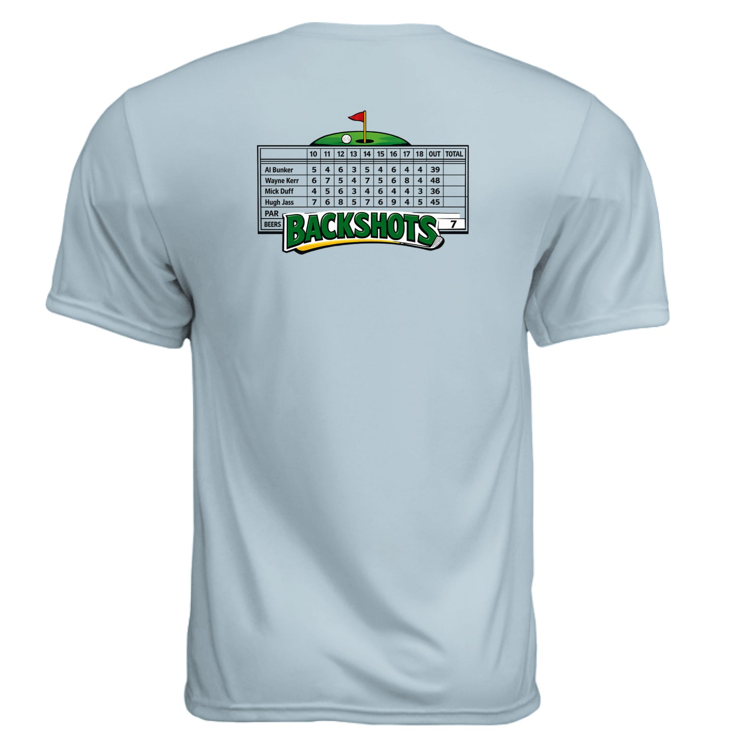 Backshots Golf Graphic Tee – Moisture-Wicking Tee back design from Clubbage