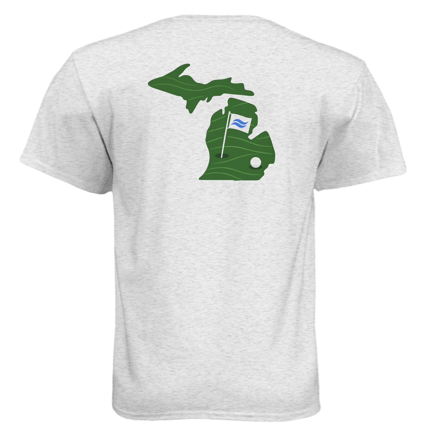 Your State Pride – Michigan Golf Shirt – Soft Tri-Blend Tee back design, Michigan state pride golf shirt from Clubbage