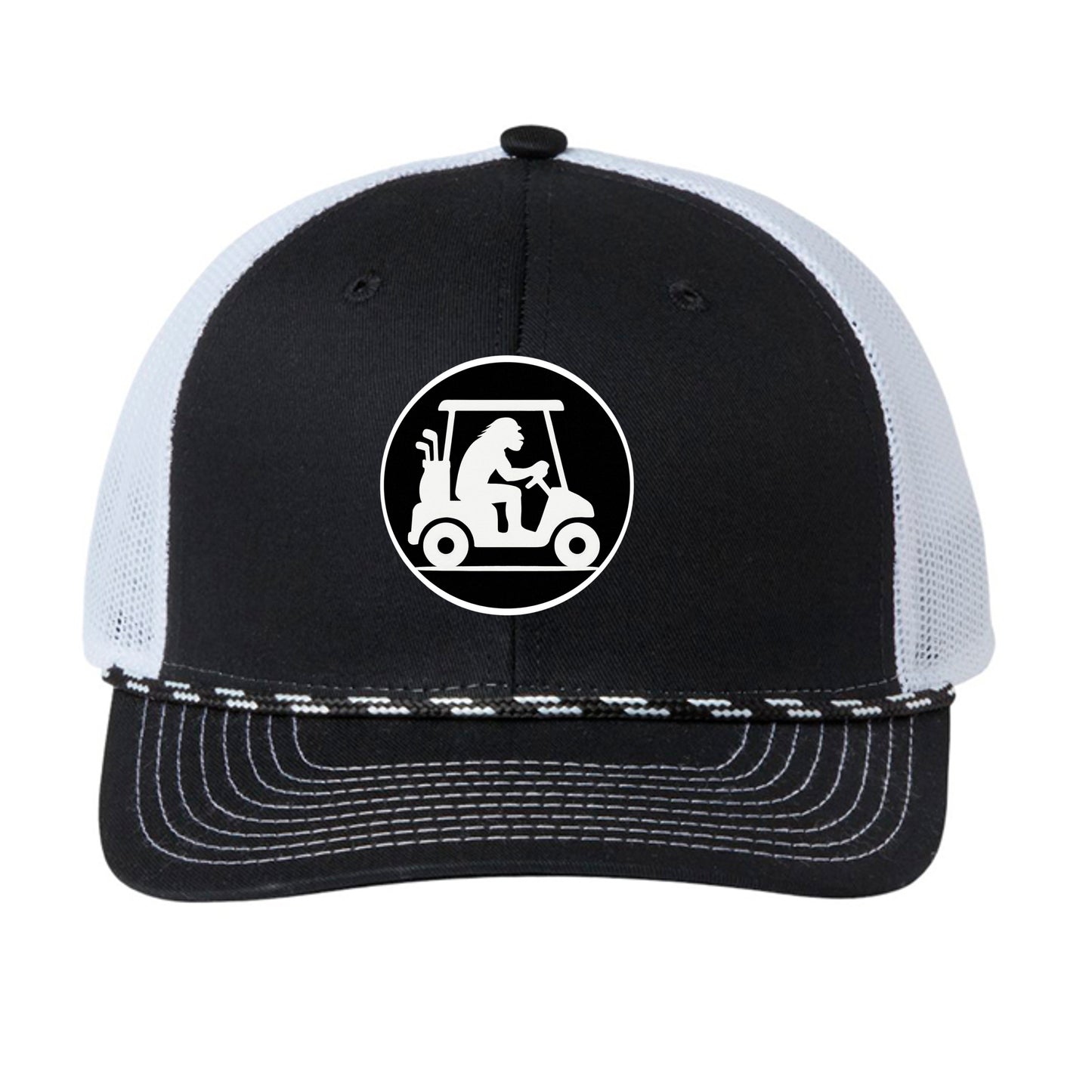 Your Clubbage Merch – Rope Trucker Clubbage Golf Hat front view from Clubbage