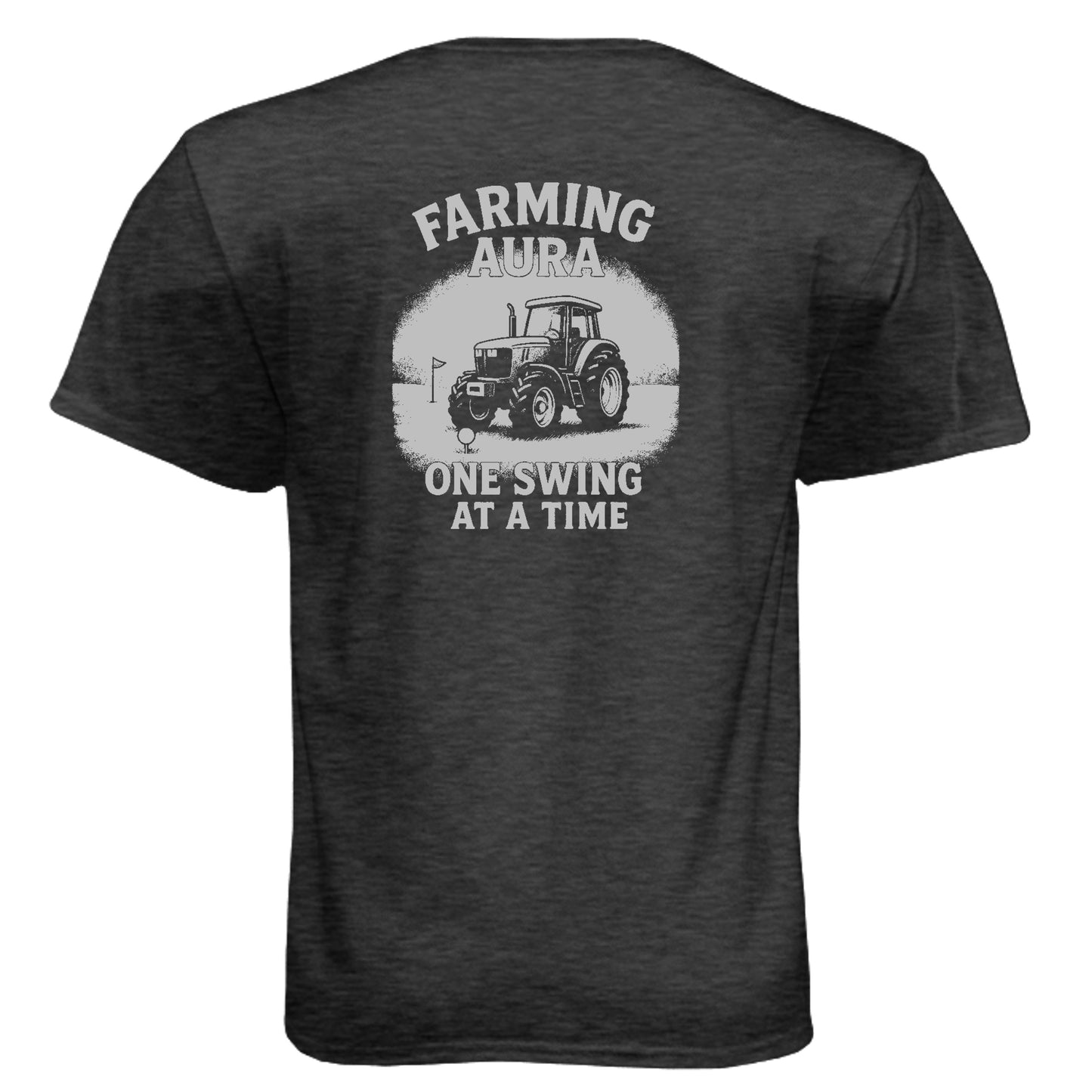 Aura Funny Golf Shirt – Soft Tri-Blend Tee - Clubbage - Vintage Black Back