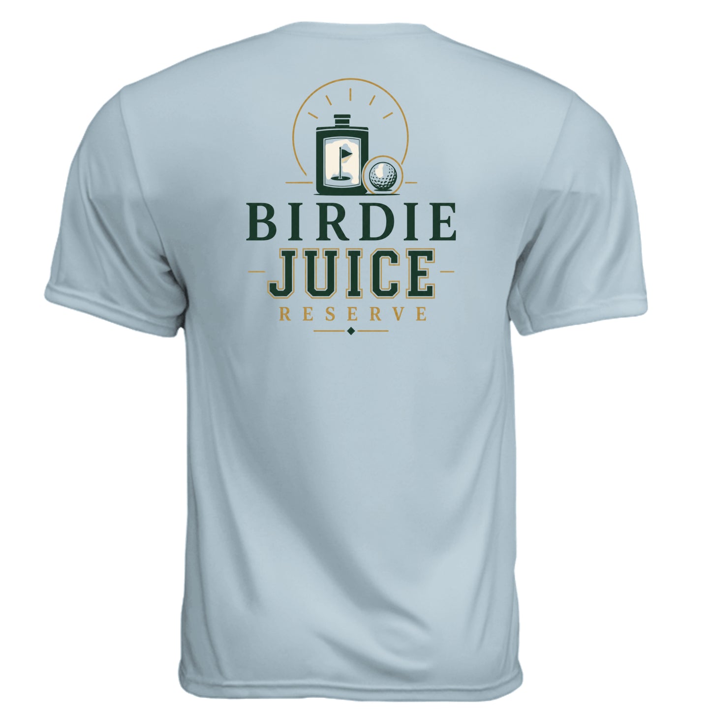 Birdie Juice Reserve Beer Golf Shirt – Moisture-Wicking Tee - Clubbage - Pastel Blue Back