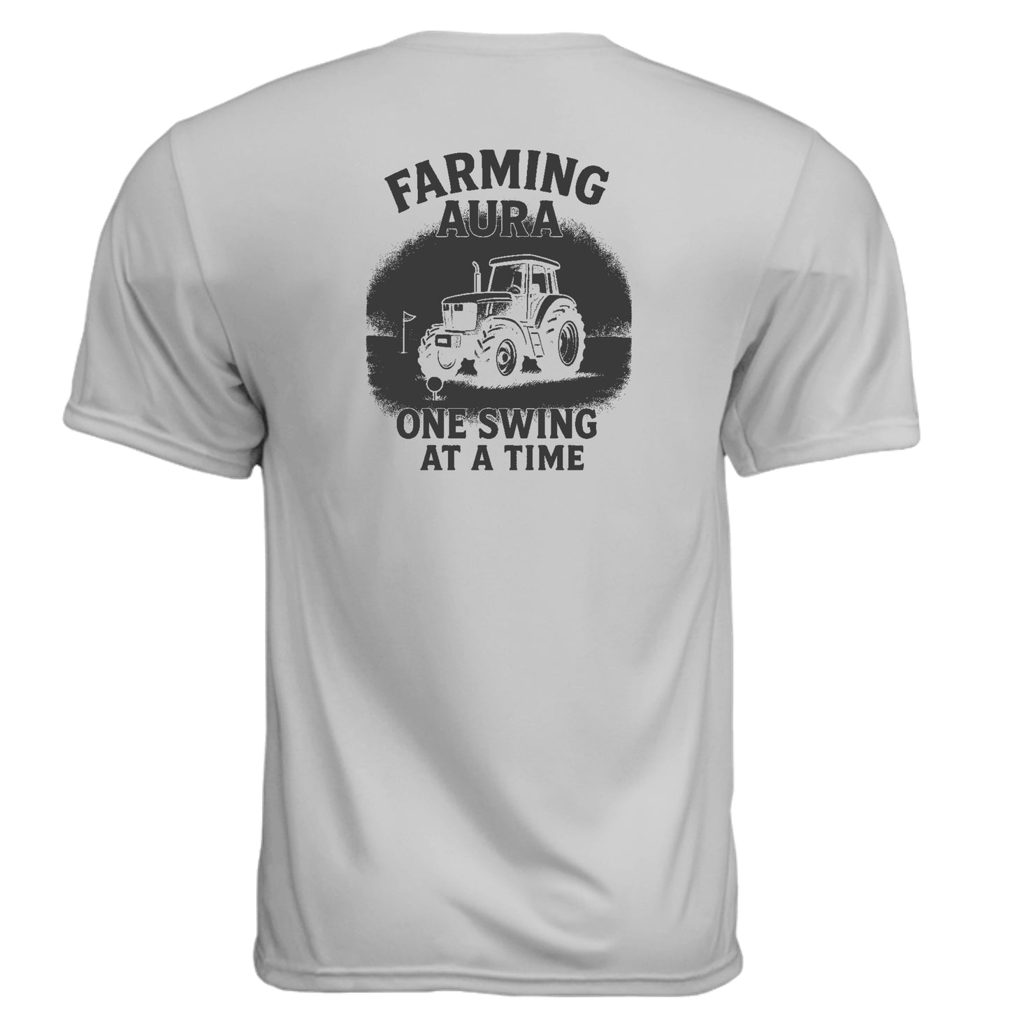 Aura Funny Golf Shirt – Moisture-Wicking Tee - Clubbage - Silver Back
