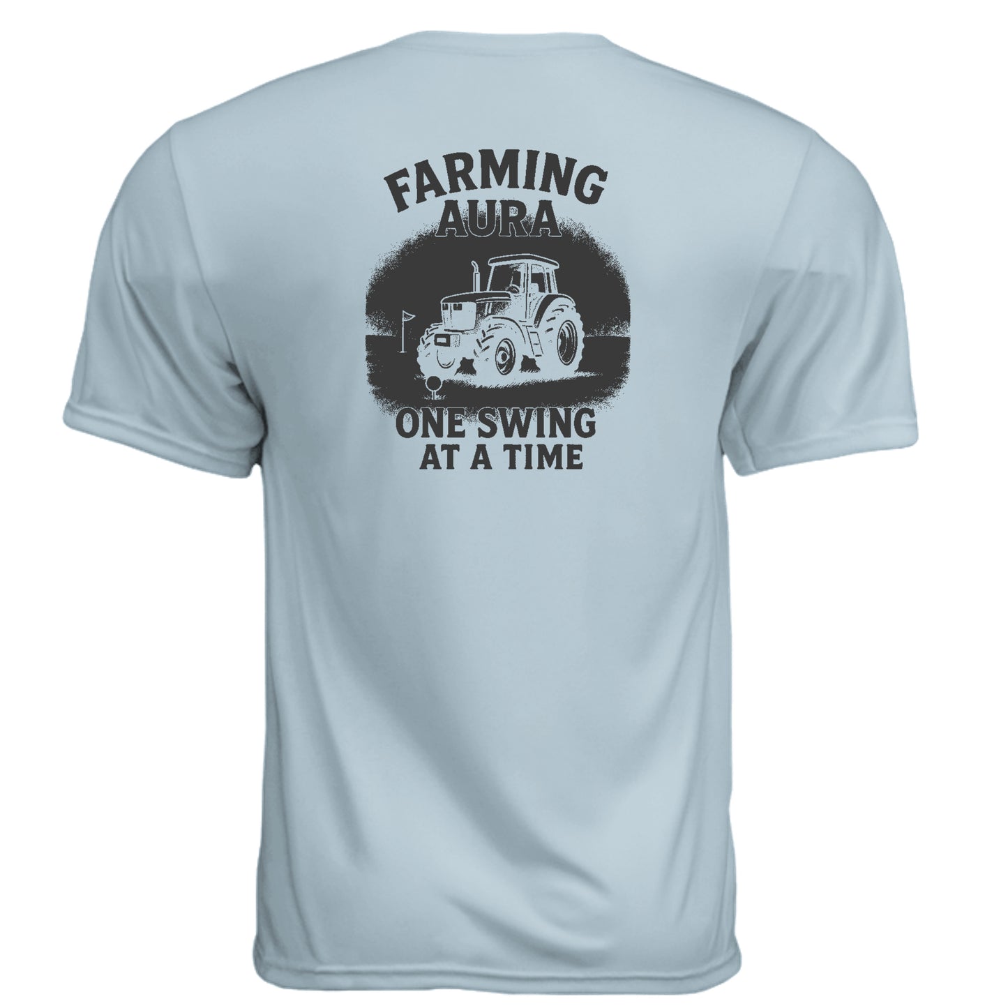 Aura Funny Golf Shirt – Moisture-Wicking Tee - Clubbage - Pastel Blue Back