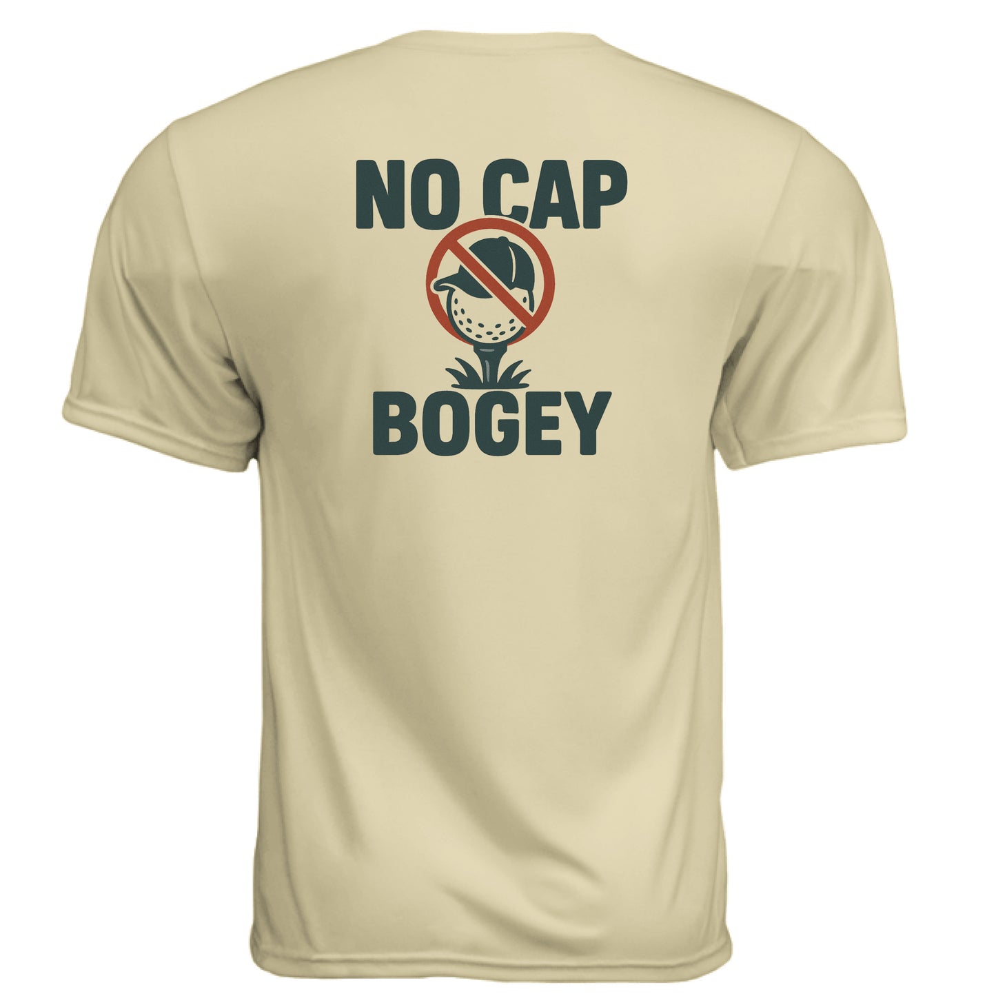 No Cap Golf Graphic Tee – Moisture-Wicking Tee back design from Clubbage