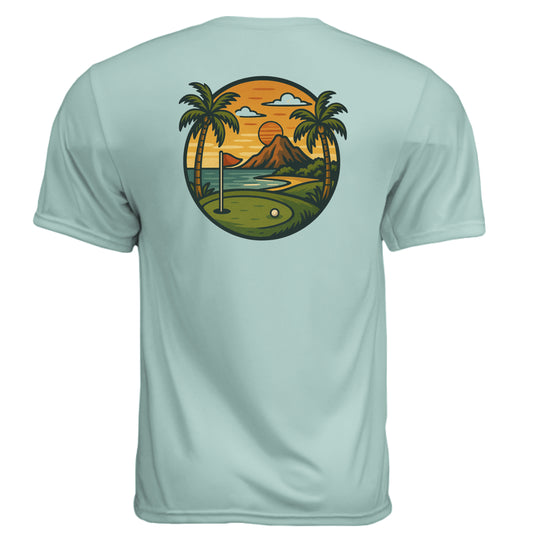 Palm Sun Golf Graphic Tee – Moisture-Wicking Tee back design from Clubbage
