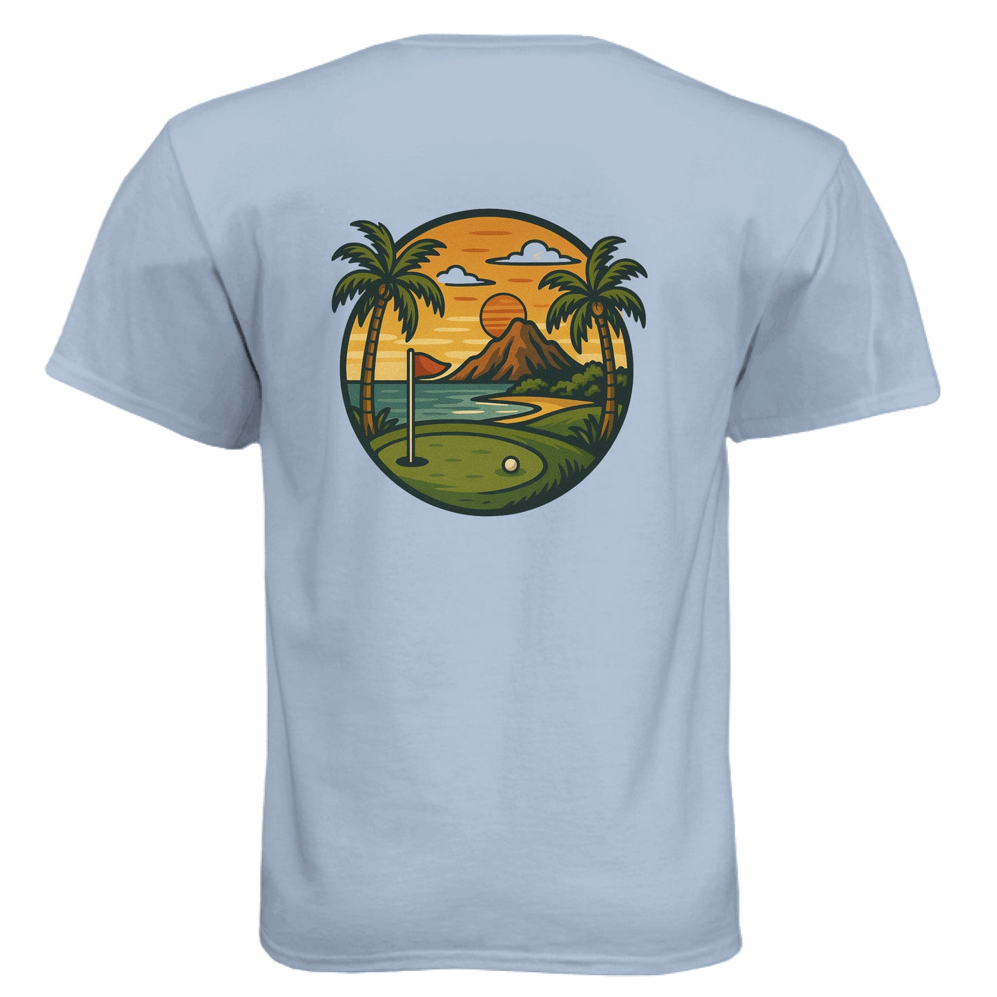 Palm Sunset Golf Graphic Tee – Soft Tri-Blend Tee - Clubbage - Palm Sunset Golf Graphic Tee – Soft Tri