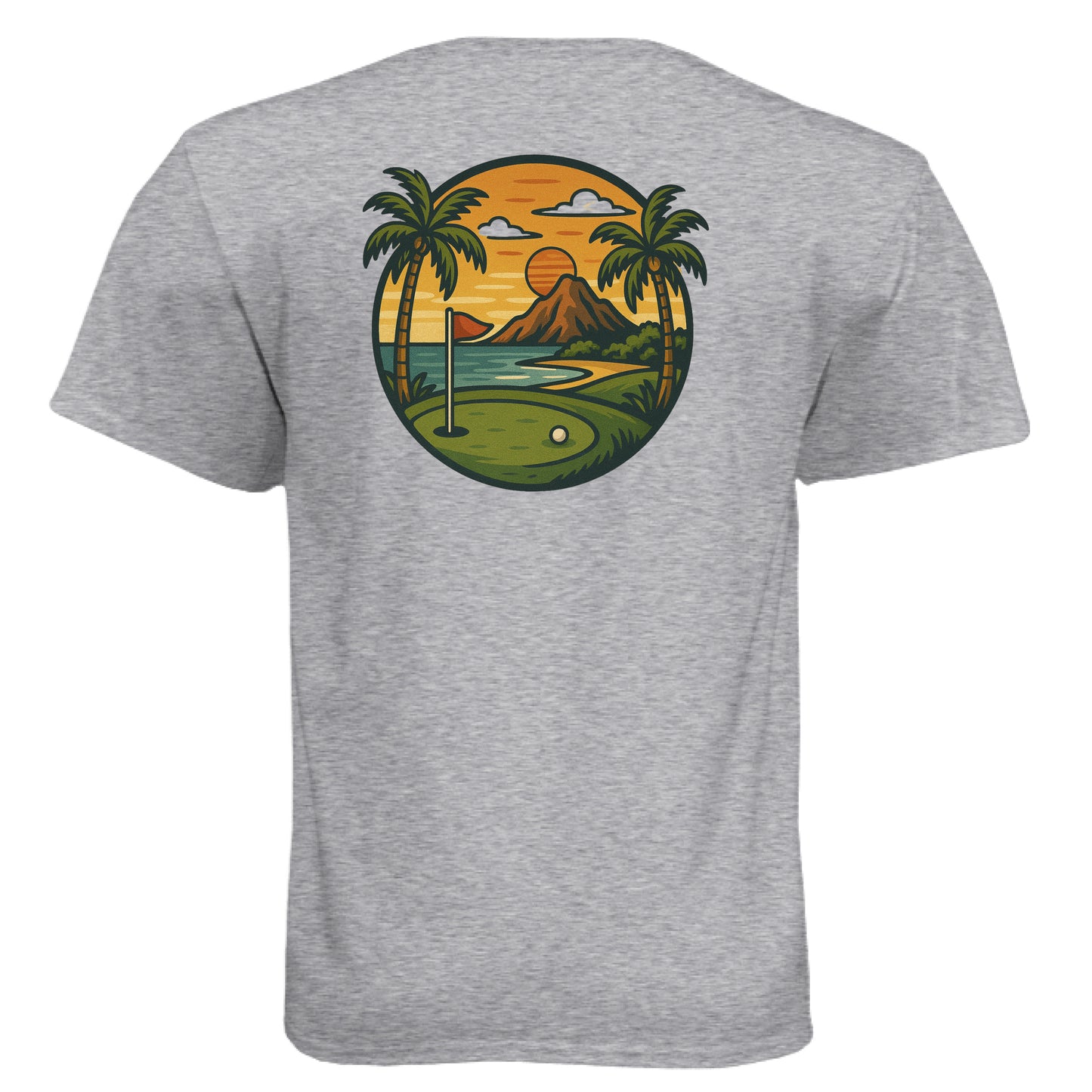 Palm Sunset Golf Graphic Tee – Soft Tri-Blend Tee - Clubbage - Palm Sunset Golf Graphic Tee – Soft Tri
