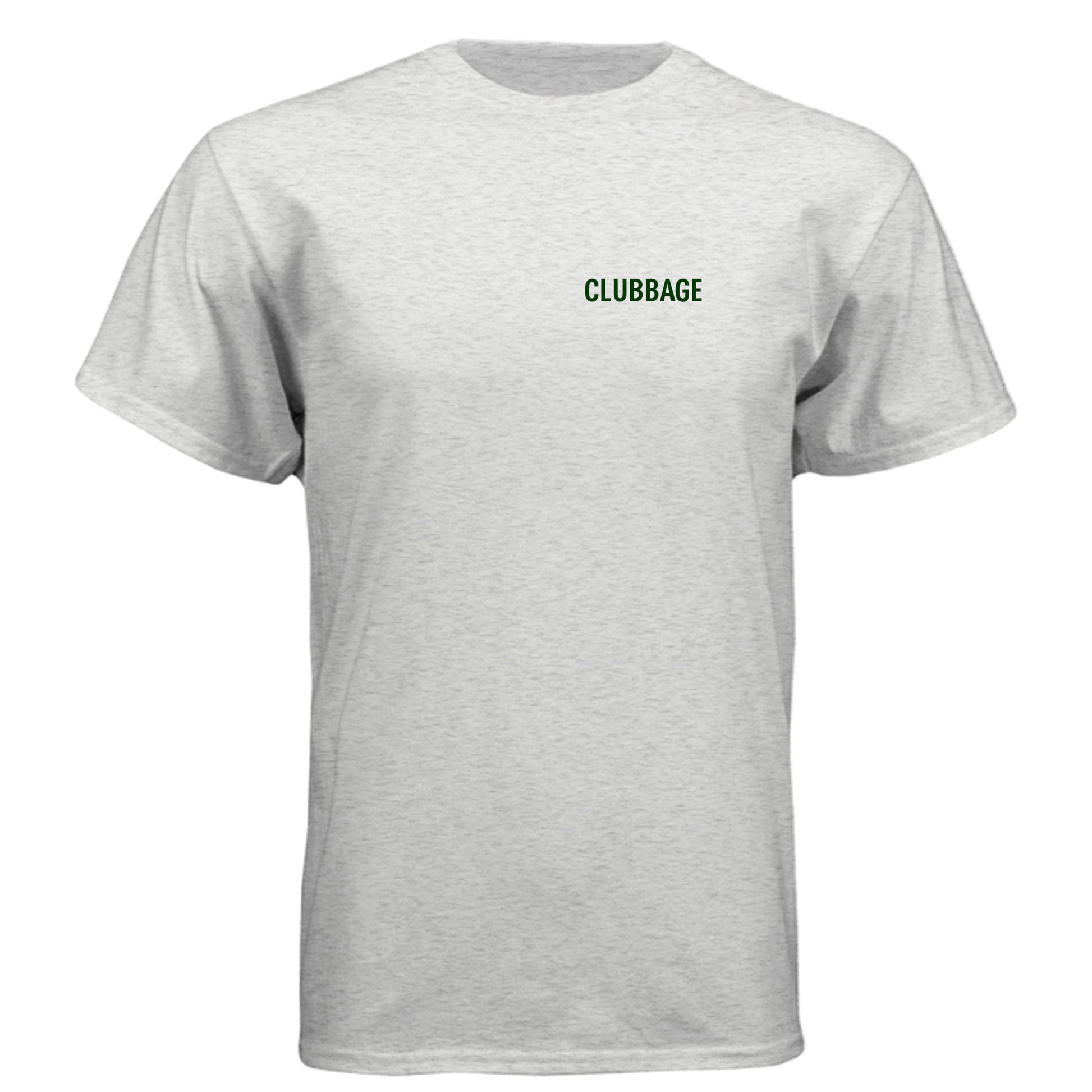 Go Ballz Deep. No Apologies. Mature Golf Humor Shirt – Soft Tri-Blend Tee front logo view from Clubbage