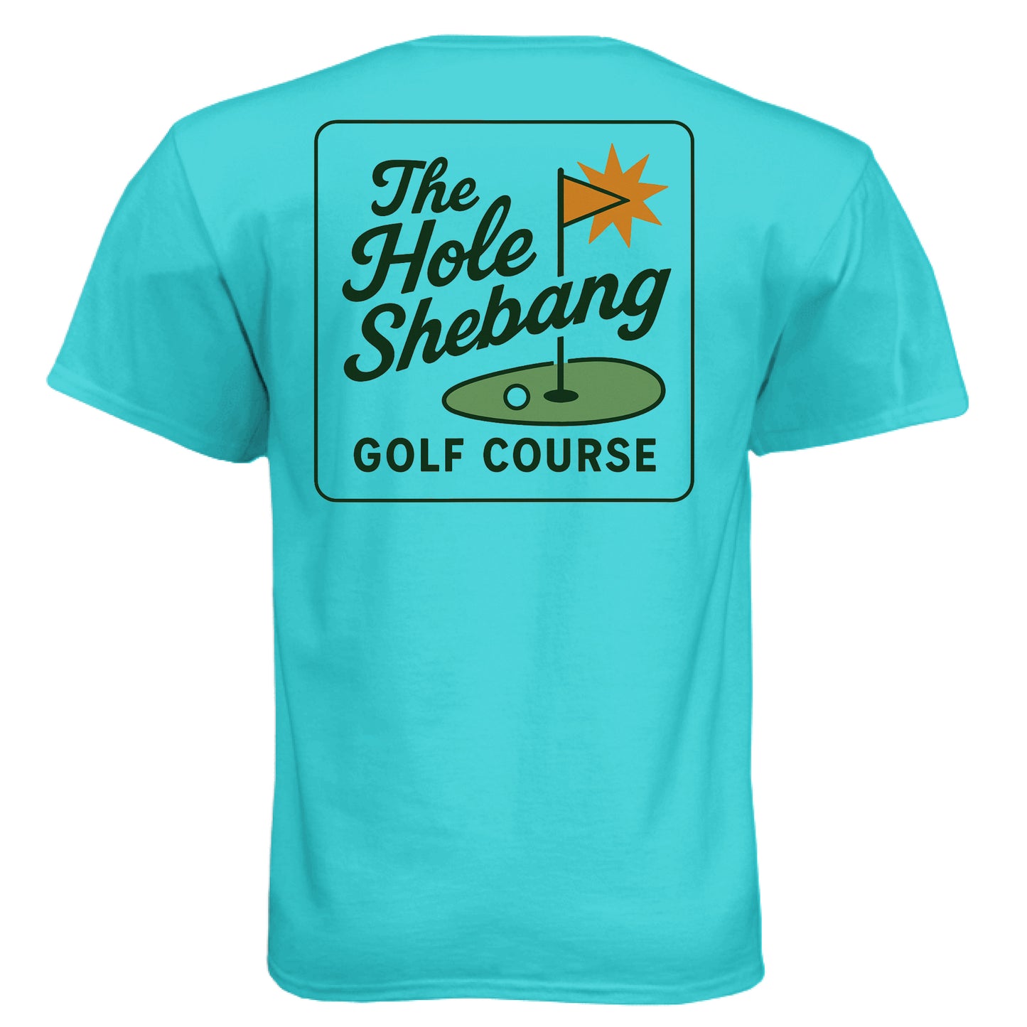 Course Hole Shebang Golf Graphic Tee – Soft Tri-Blend Tee back design from Clubbage