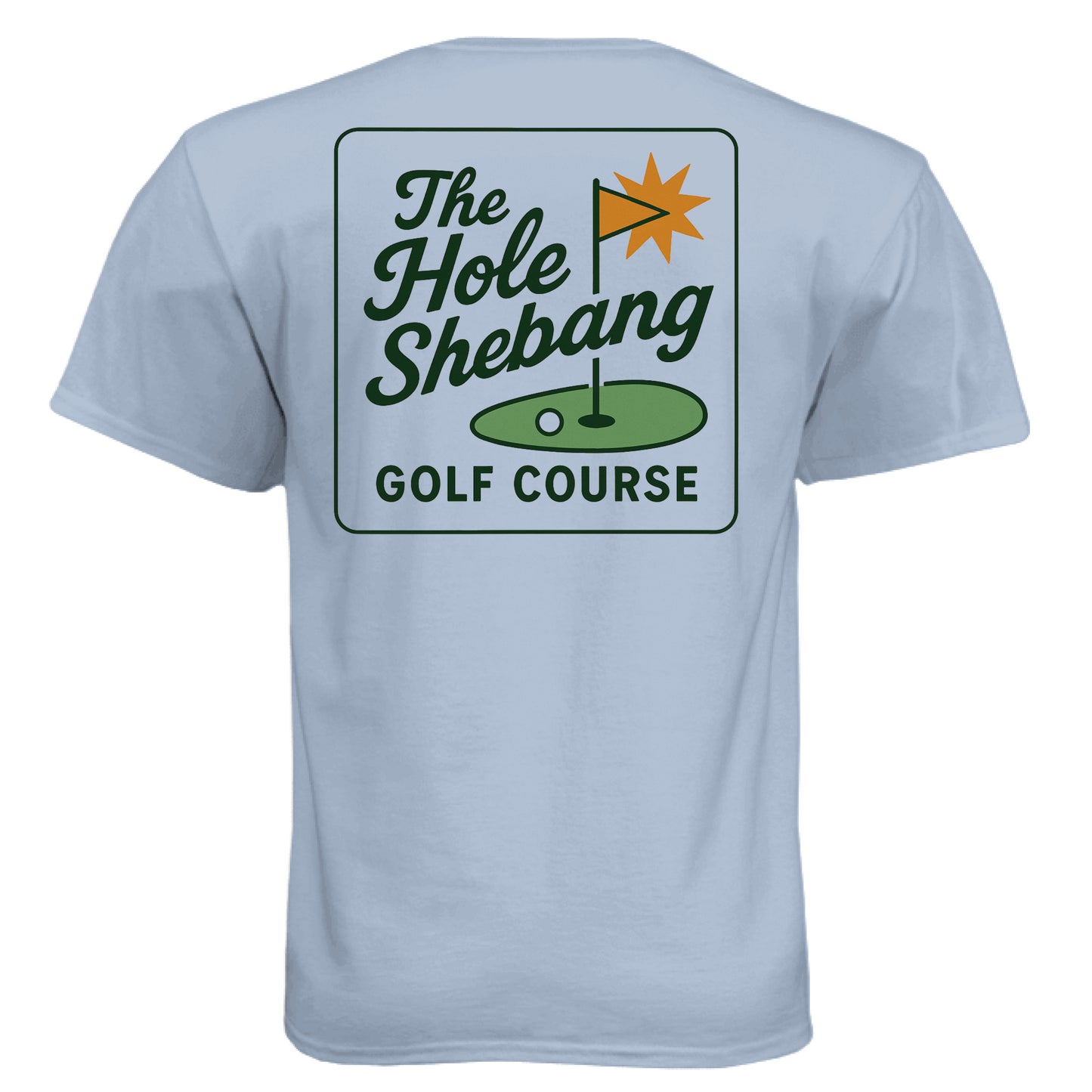 Course Hole Shebang Golf Graphic Tee – Soft Tri-Blend Tee back design from Clubbage