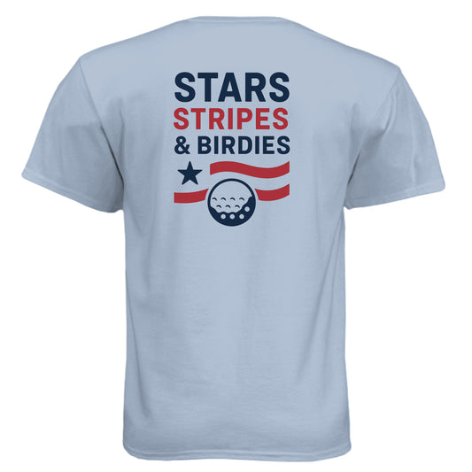 Stars Stripes & Birdies Patriotic Golf Shirt – Soft Tri-Blend Tee from Clubbage