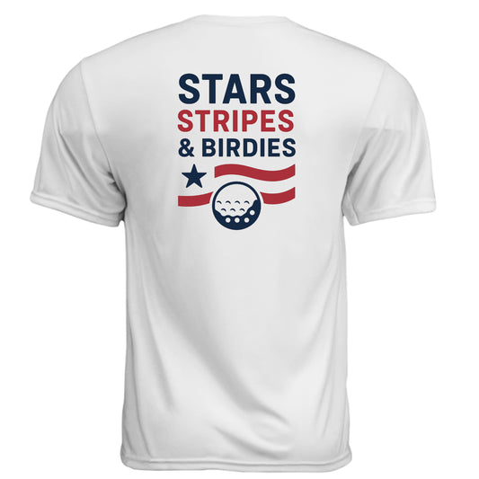 Stars Stripes & Birdies Patriotic Golf Shirt – Moisture-Wicking Tee from Clubbage