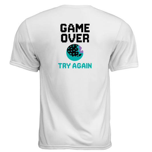 tag print area for Arcade Game Over Vintage Golf Shirt – Moisture-Wicking Tee from Clubbage