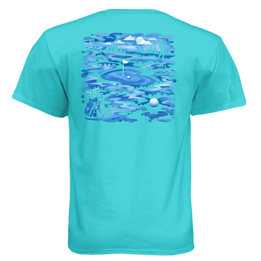 Camouflage Blue Patriotic Golf Shirt – Soft Tri-Blend Tee from Clubbage