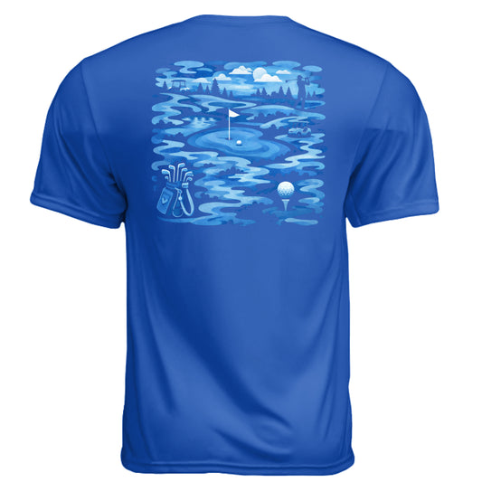 Camouflage Blue Patriotic Golf Shirt – Moisture-Wicking Tee from Clubbage