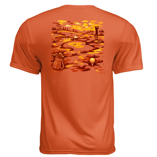 Camouflage Orange Patriotic Golf Shirt – Moisture-Wicking Tee from Clubbage