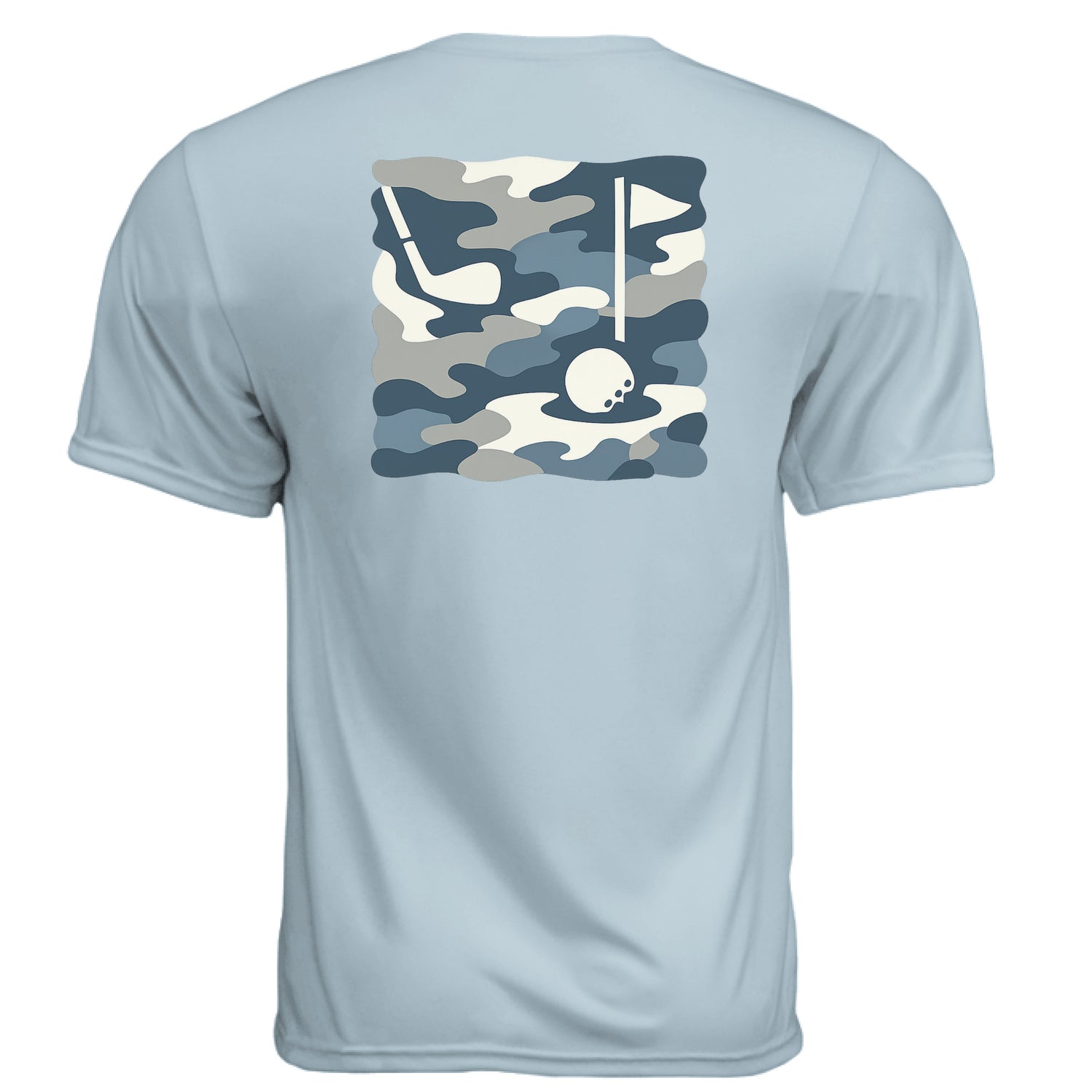 Moisture Wicking - Camo Blue 2 golf t-shirt - Clubbage