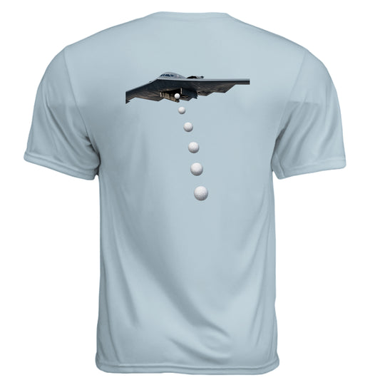 Dropping Bombs Patriotic Golf Shirt – Moisture-Wicking Tee back design from Clubbage