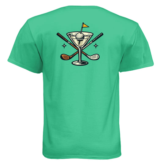 Classic Dirty Martini Beer Golf Shirt – Soft Tri-Blend Tee back design from Clubbage