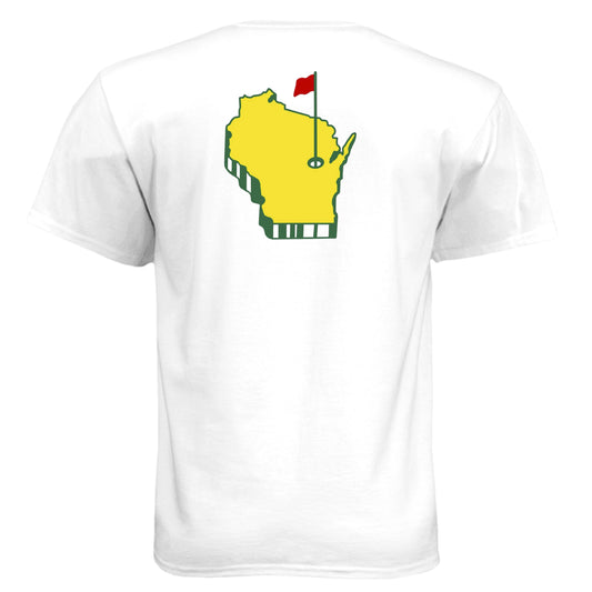 Your State Pride – Wisconsin Golf Shirt – Soft Tri-Blend Tee back design, Wisconsin state pride golf shirt from Clubbage