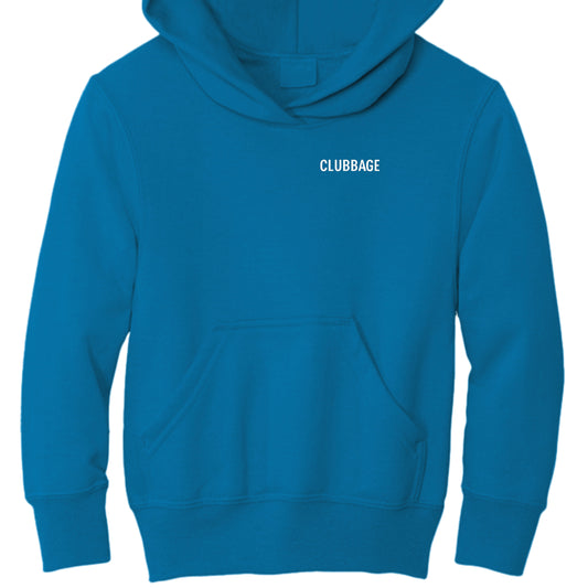 Your Clubbage Merch – Kids Clubbage Golf Hoodie front view from Clubbage