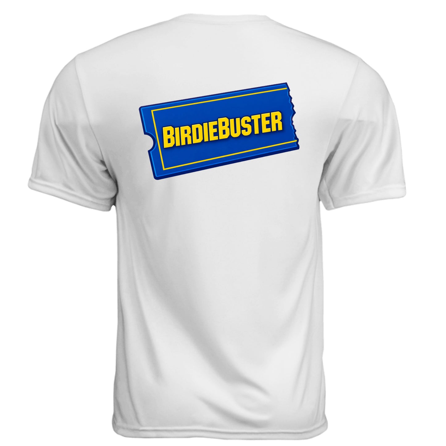 Birdiebuster Golf Graphic Tee – Moisture-Wicking Tee back design from Clubbage