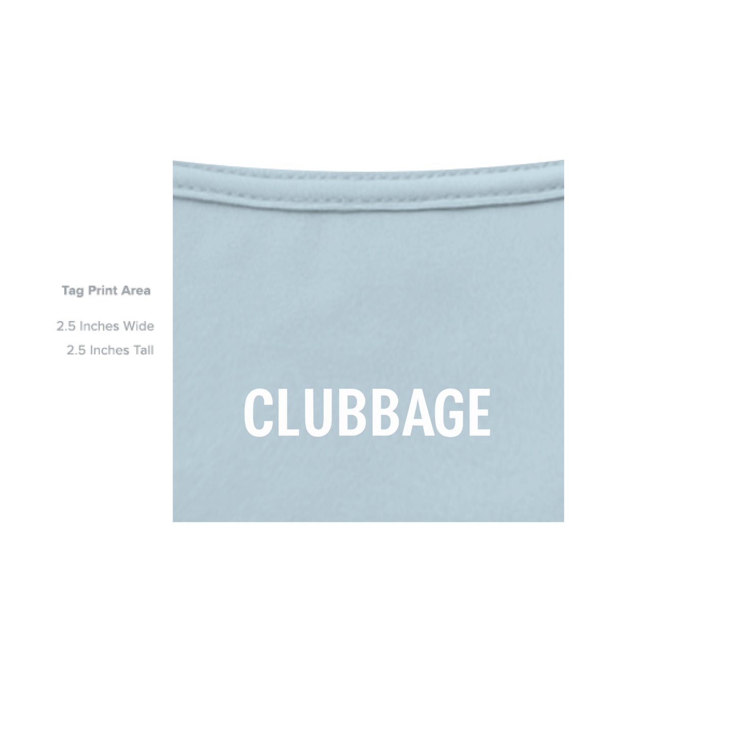 tag print area for Birdiebuster Golf Graphic Tee – Moisture-Wicking Tee from Clubbage