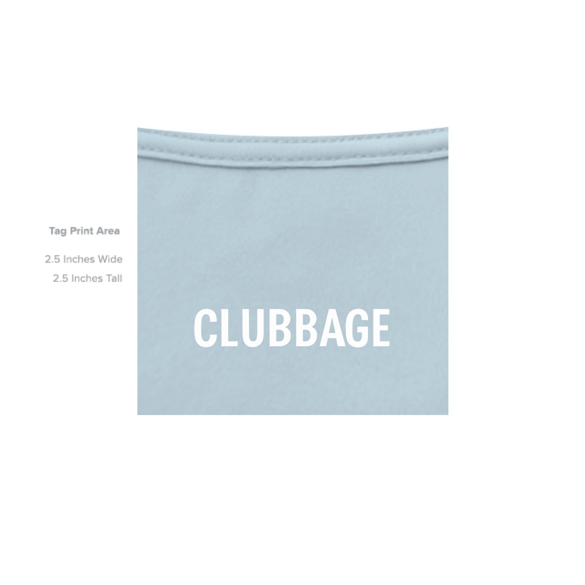 tag print area for Birdiebuster Golf Graphic Tee – Moisture-Wicking Tee from Clubbage