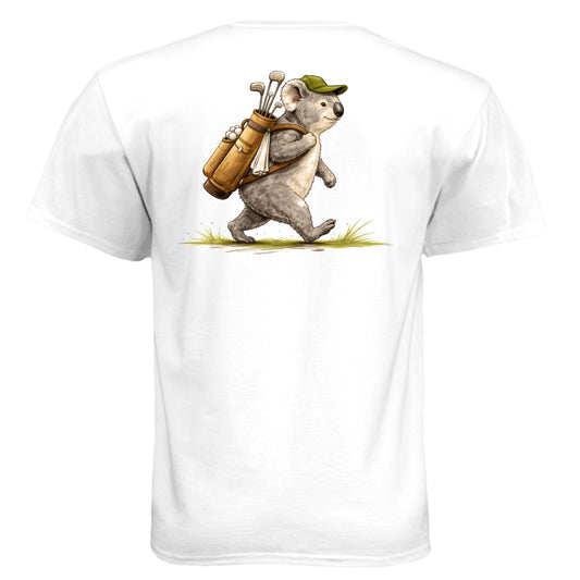 Koala Golf Graphic Tee – Soft Tri-Blend Tee back design from Clubbage