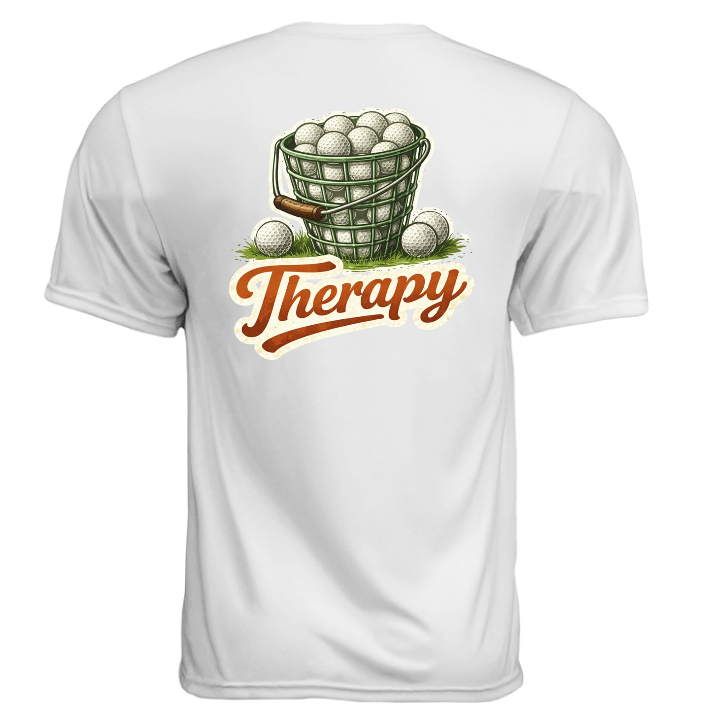 Therapy Funny Golf Shirt – Moisture-Wicking Tee back design from Clubbage