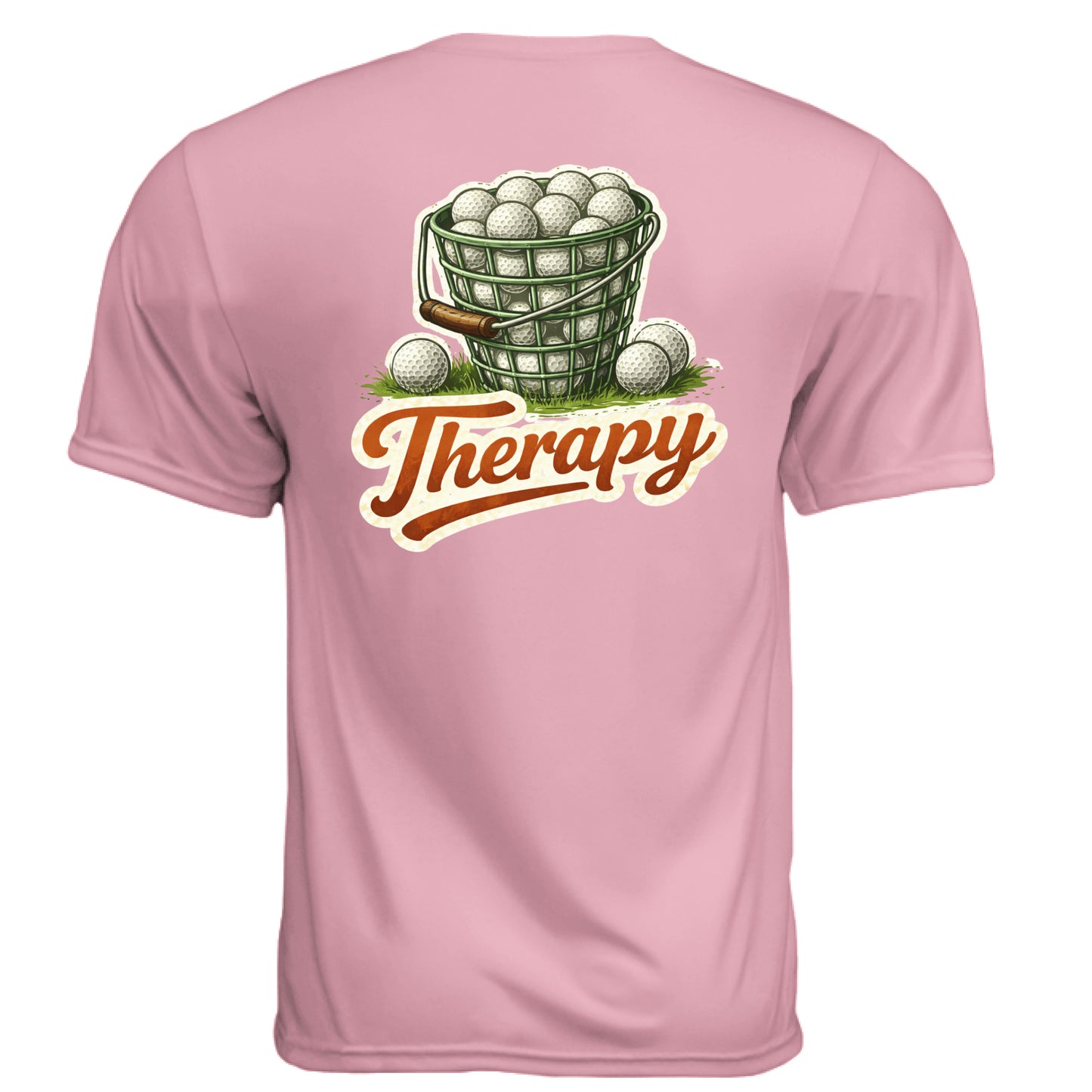 Therapy Funny Golf Shirt – Moisture-Wicking Tee back design from Clubbage