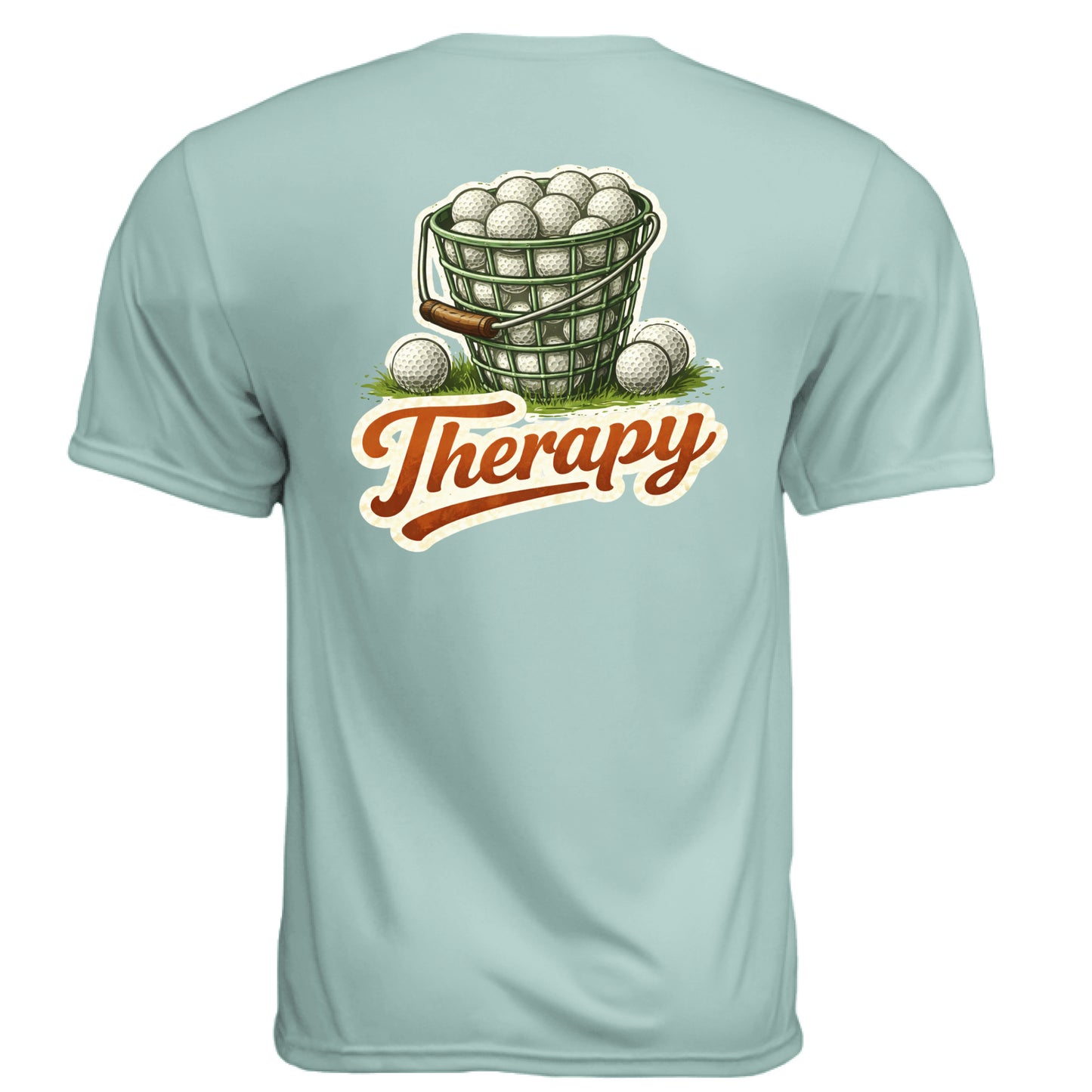 Therapy Funny Golf Shirt – Moisture-Wicking Tee back design from Clubbage