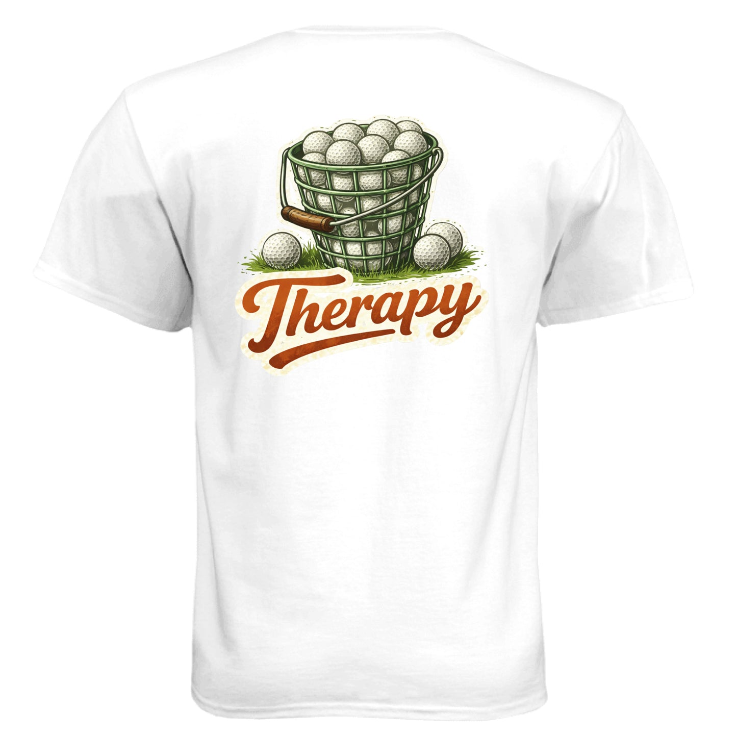 Therapy Funny Golf Shirt – Soft Tri-Blend Tee back design from Clubbage