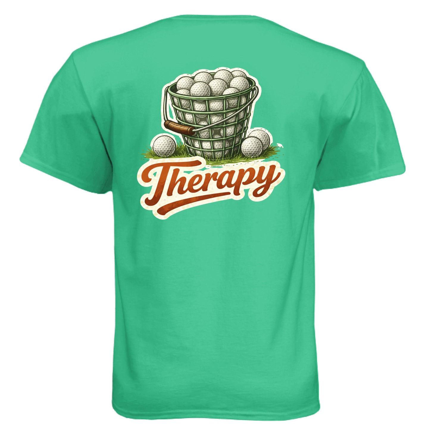 Therapy Funny Golf Shirt – Soft Tri-Blend Tee back design from Clubbage
