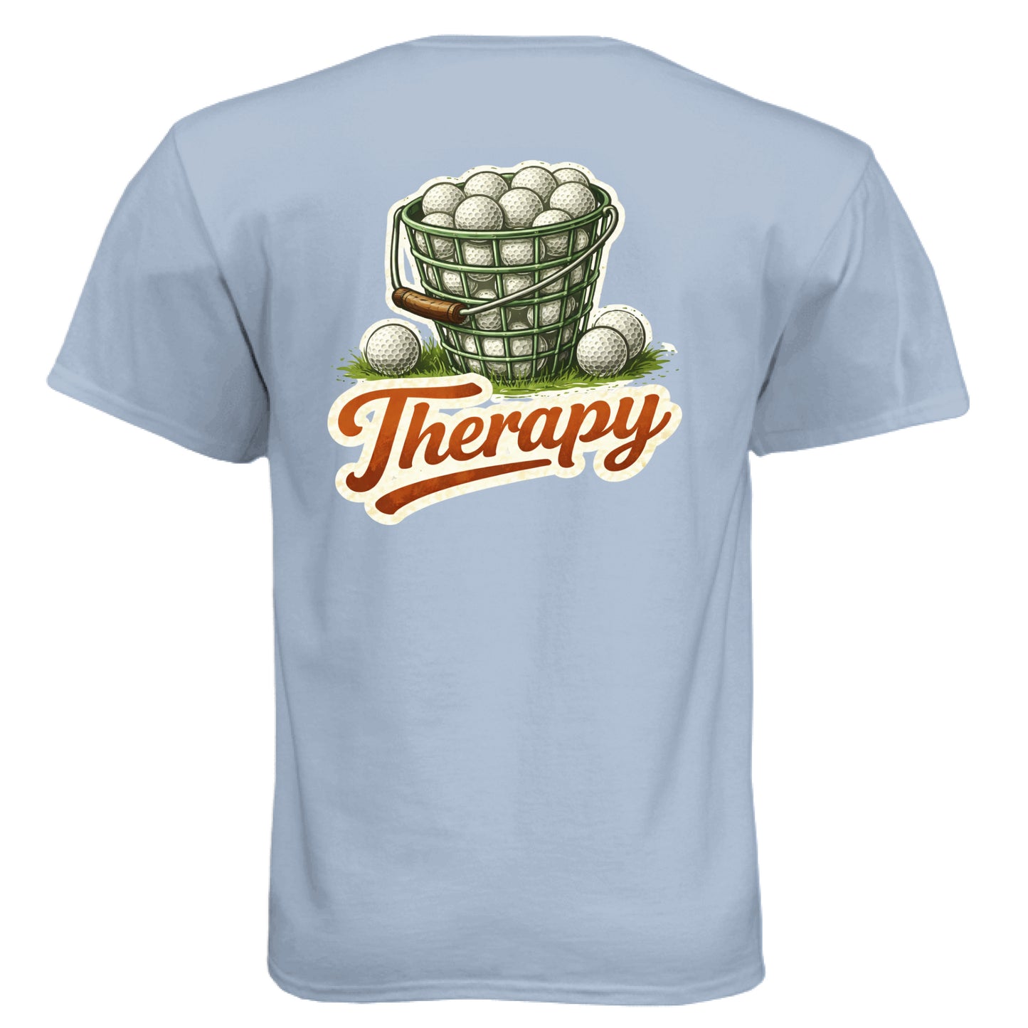 Therapy Funny Golf Shirt – Soft Tri-Blend Tee back design from Clubbage