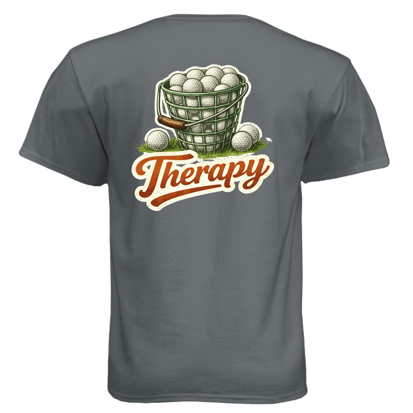 Therapy Funny Golf Shirt – Soft Tri-Blend Tee back design from Clubbage