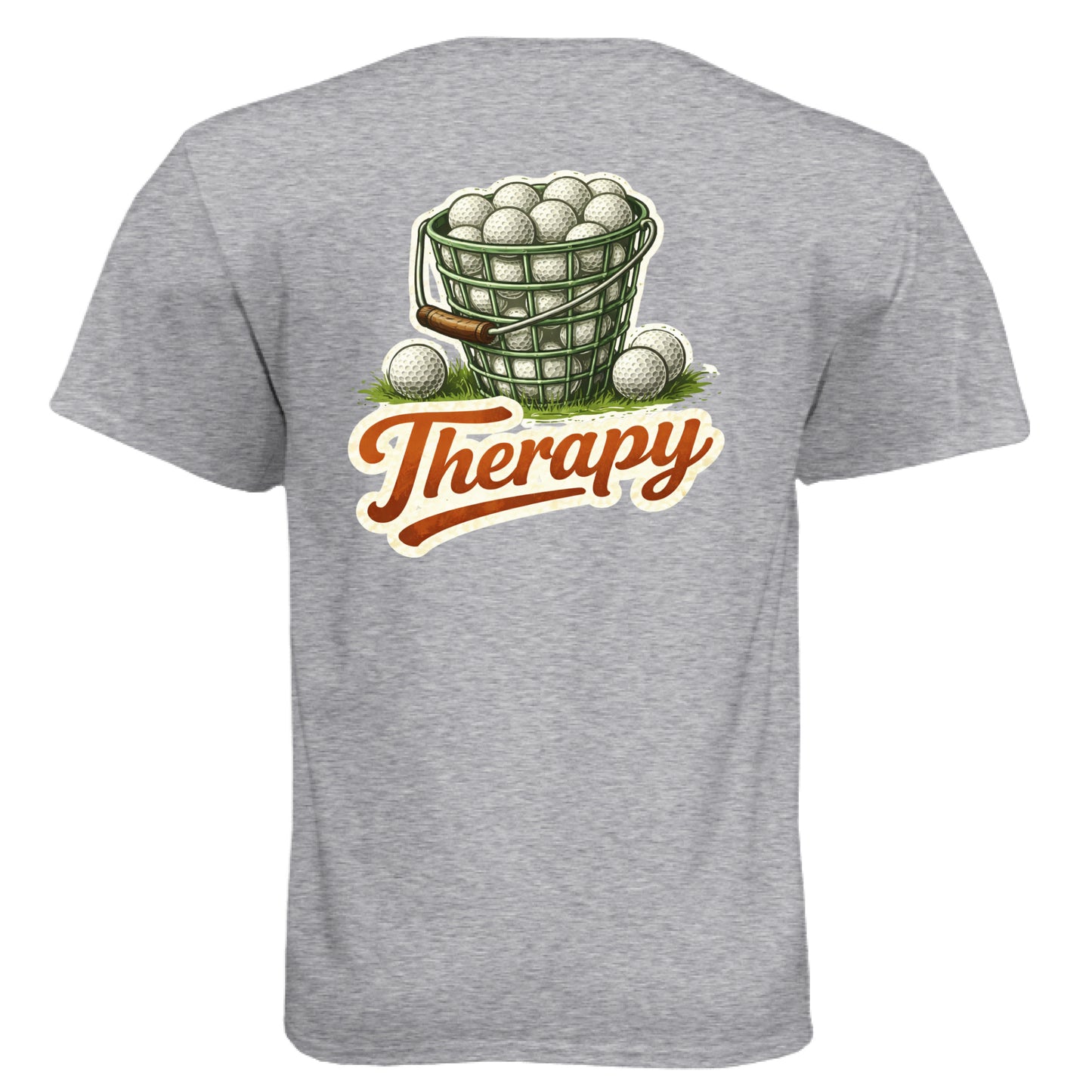 Therapy Funny Golf Shirt – Soft Tri-Blend Tee back design from Clubbage