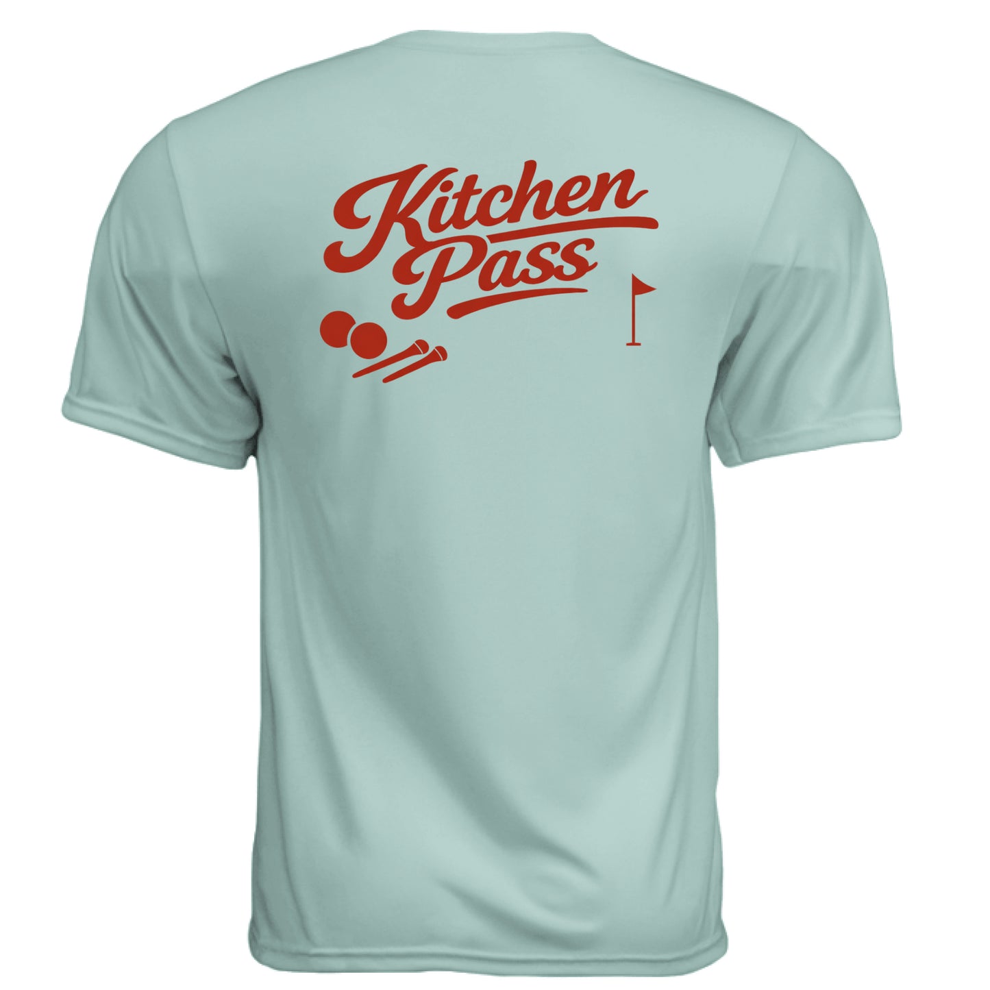 Kitchen Pass Funny Golf Shirt – Moisture-Wicking Tee back design from Clubbage