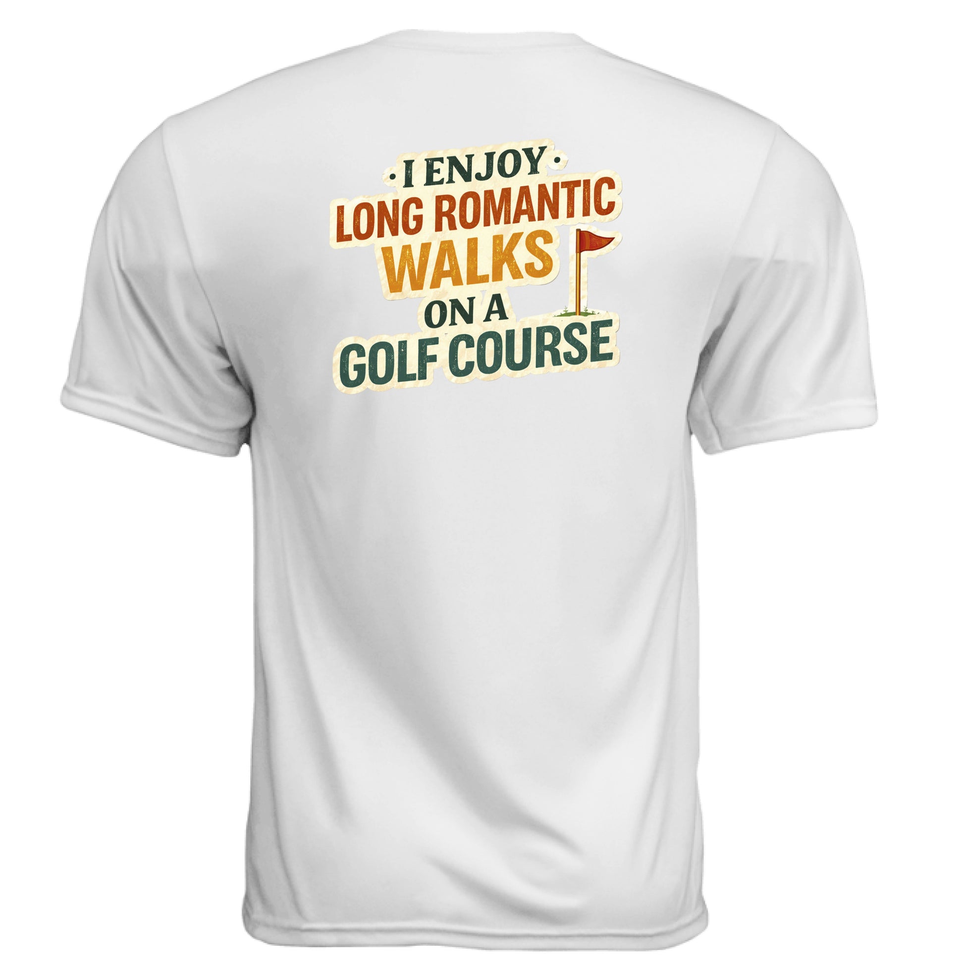 Romantic Walks Funny Golf Shirt – Moisture-Wicking Tee back design from Clubbage