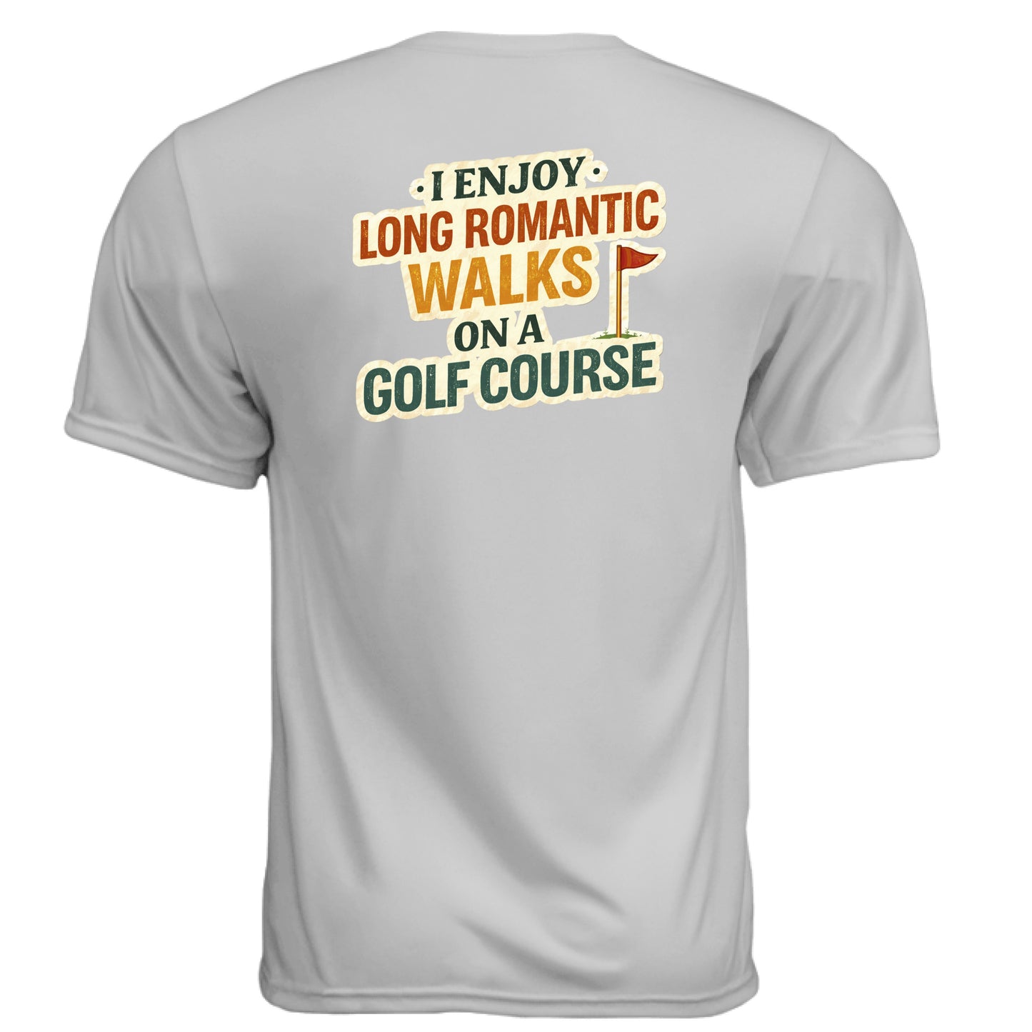 Romantic Walks Funny Golf Shirt – Moisture-Wicking Tee back design from Clubbage