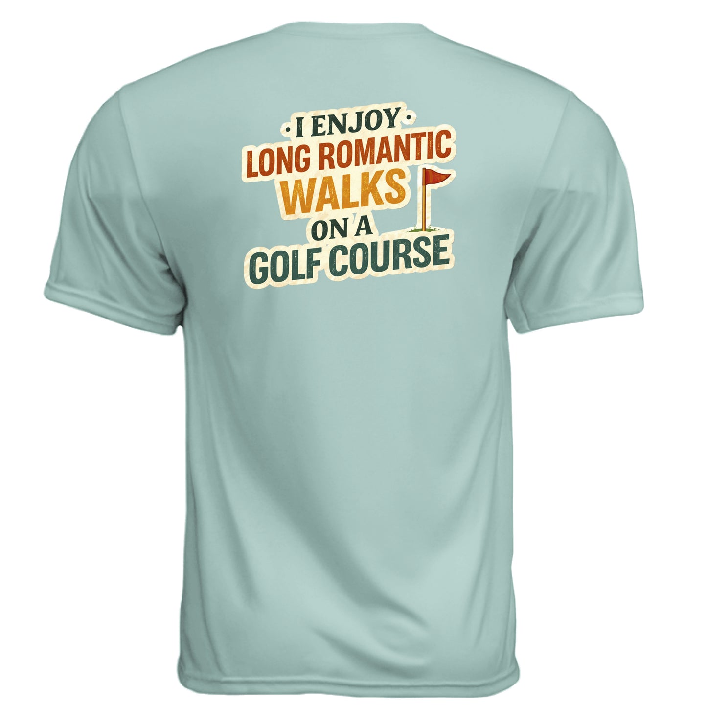 Romantic Walks Funny Golf Shirt – Moisture-Wicking Tee back design from Clubbage