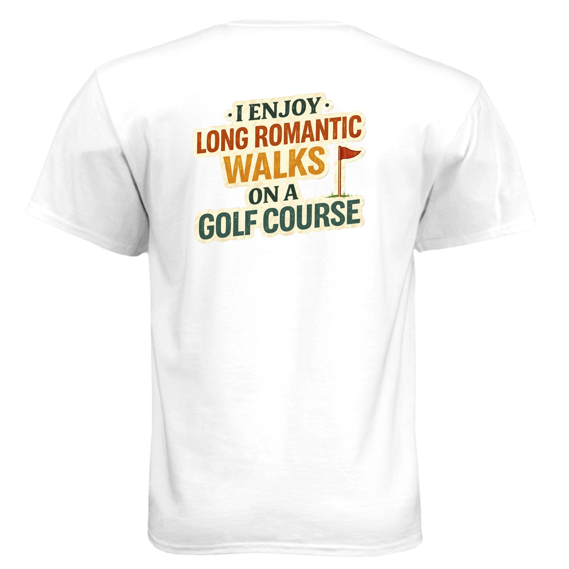 Romantic Walks Funny Golf Shirt – Soft Tri-Blend Tee back design from Clubbage