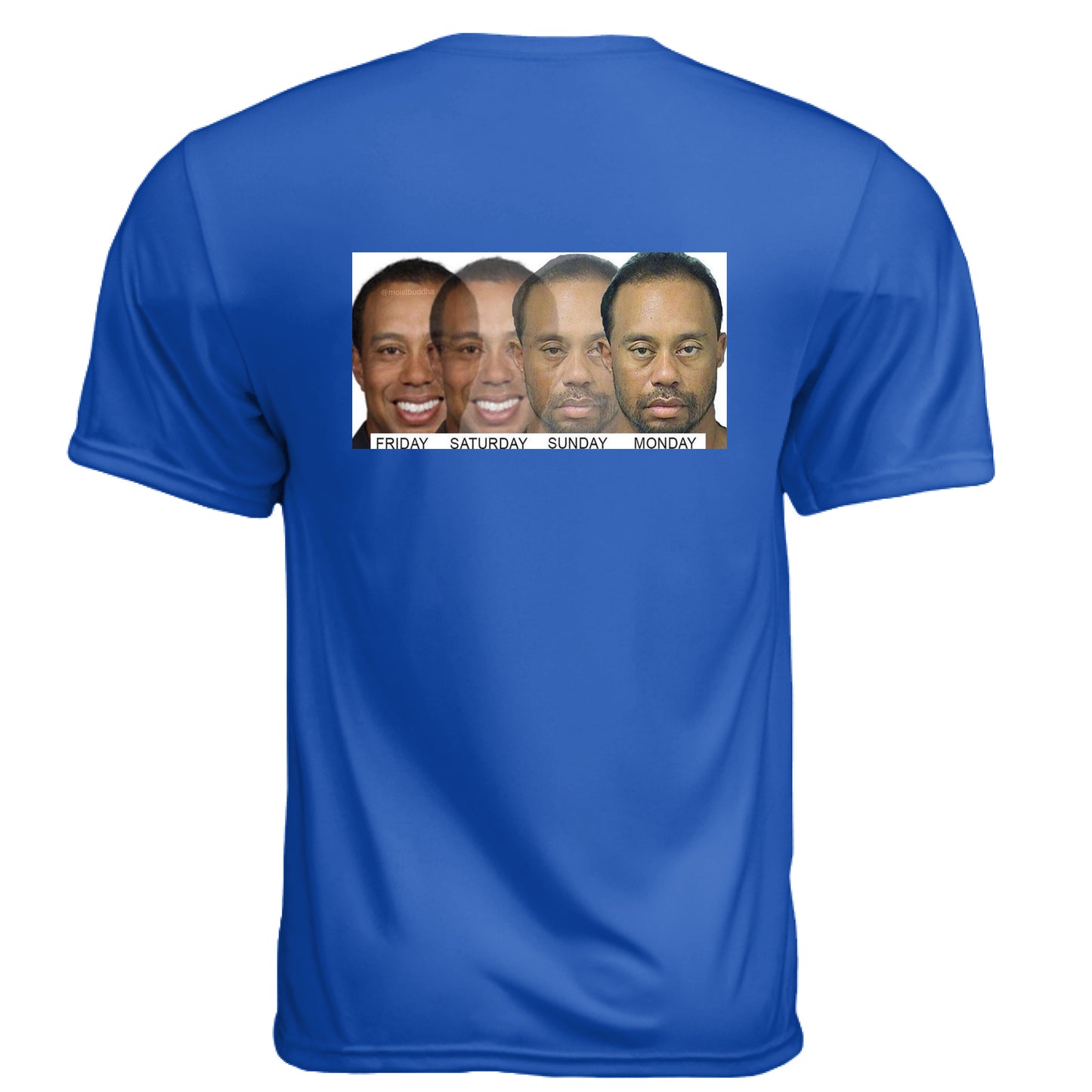 Meme Tiger Funny Golf Shirt – Moisture-Wicking Tee back design from Clubbage