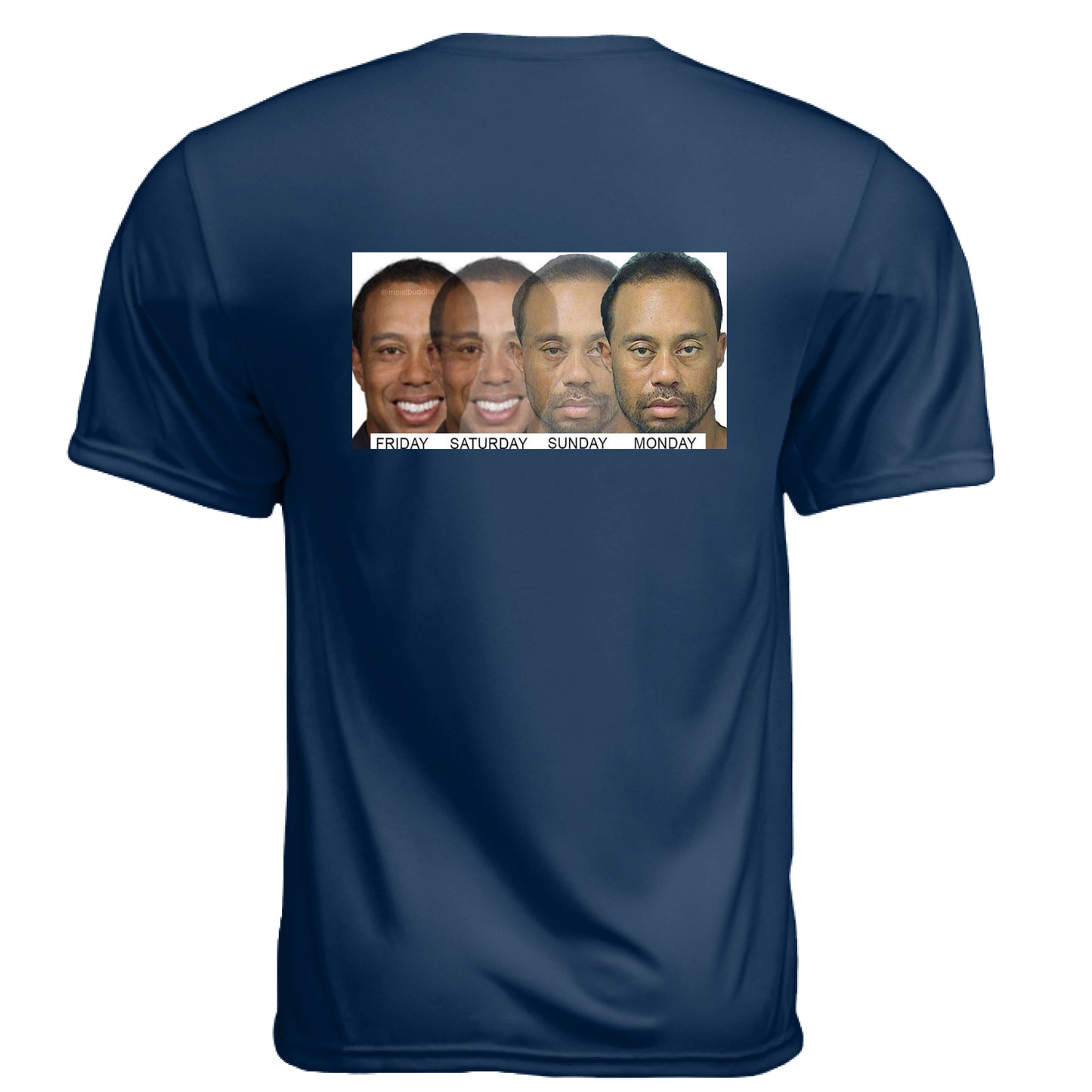 Meme Tiger Funny Golf Shirt – Moisture-Wicking Tee back design from Clubbage