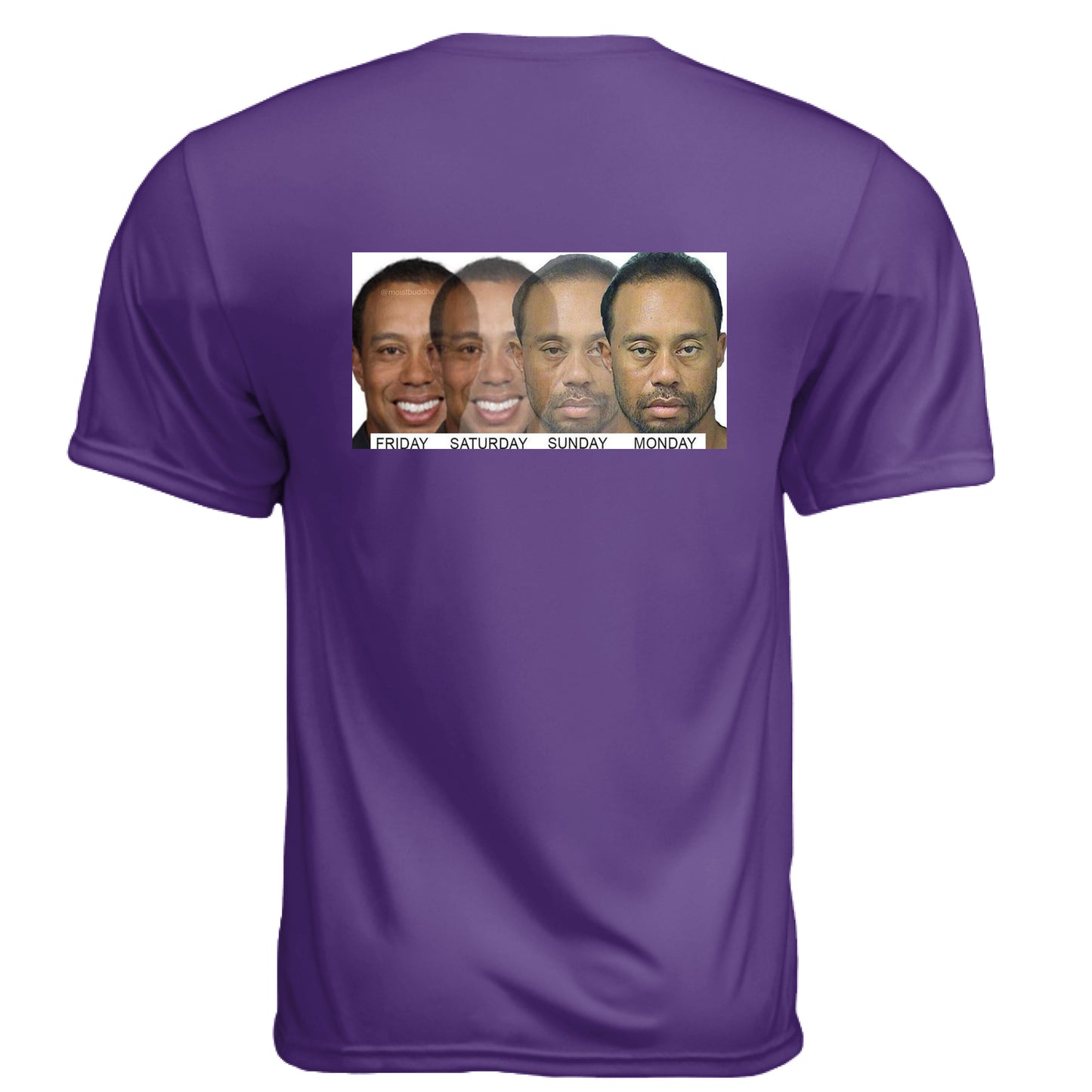 Meme Tiger Funny Golf Shirt – Moisture-Wicking Tee back design from Clubbage